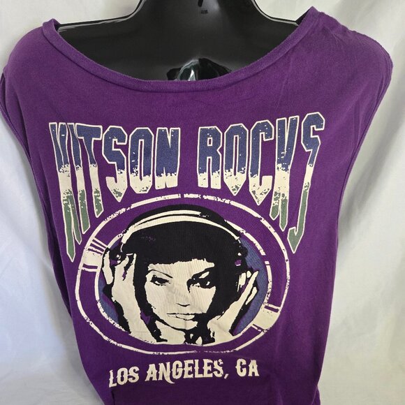 Kitson Rocks Los Angeles Purple Sleeveless T-shirt (M) - Picture 1 of 4